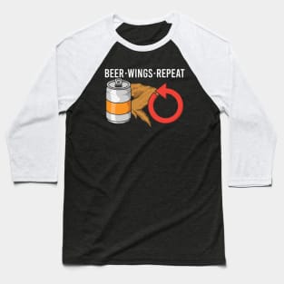 Chicken Wings Beer Repeat Fast Food Lover Gift Baseball T-Shirt